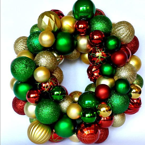 Dollar Store Christmas Ornament Wreath Dollar Store Christmas Ornament Wreath