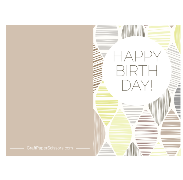 Casual Taupe Printable Birthday Card