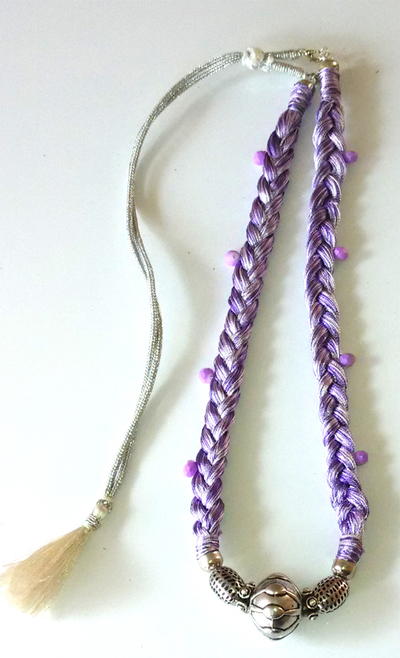 Purple Braided Thread Necklace