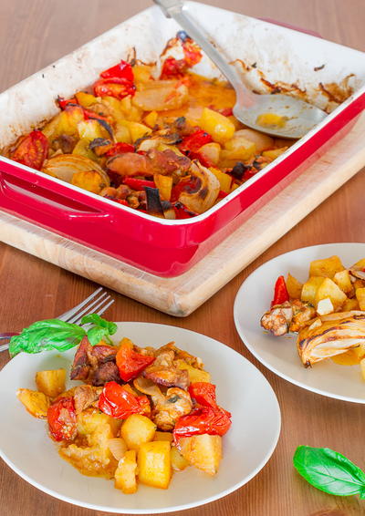 Rainbow Roasted Vegetables and Chicken Rainbow Roasted Vegetables and Chicken