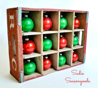 Vintage Crate Ornament Display