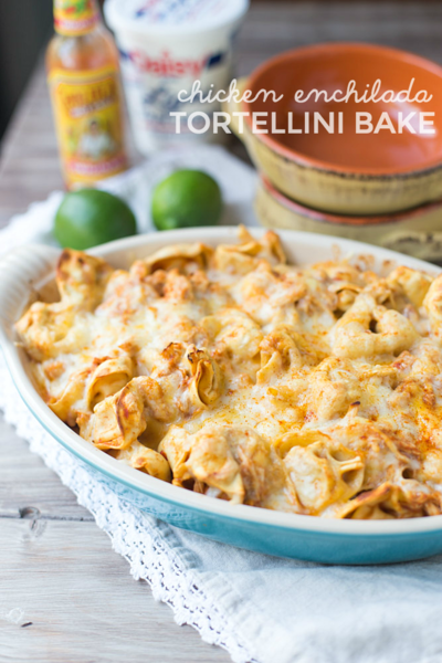 Easy Chicken Enchilada Tortellini Bake Easy Chicken Enchilada Tortellini Bake