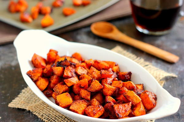 Roasted Maple Cinnamon Sweet Potatoes Roasted Maple Cinnamon Sweet Potatoes