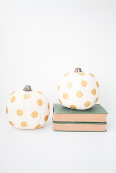 Gold Glitter Polka Dot Pumpkins Gold Glitter Polka Dot Pumpkins