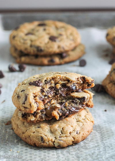 Peanut Butter Chocolate Chip Caramel-Filled Cookies