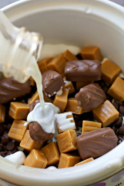 Leftover Halloween Candy Bar Fondue Leftover Halloween Candy Bar Fondue