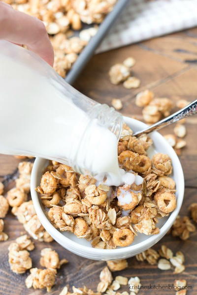 Peanut Butter and Honey Cheerios Granola