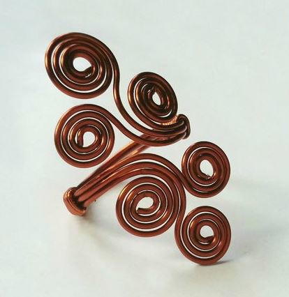 Wire-Wrapped Swirls Ring