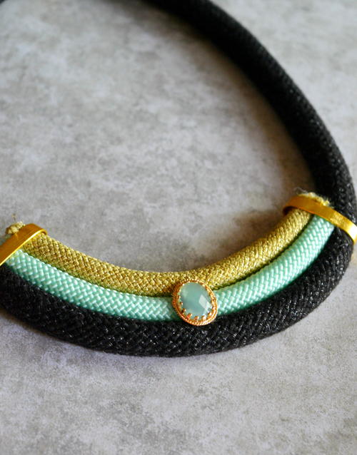 Rope Color Block Statement Necklace Rope Color Block Statement Necklace