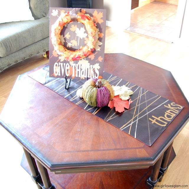 Easy Faux Leather Thanksgiving Table Runner