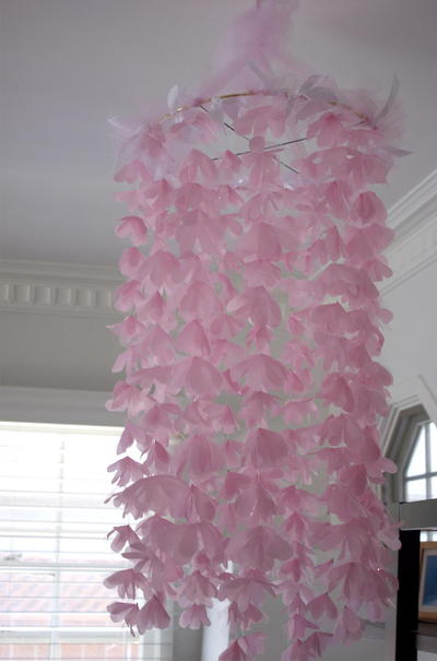 Chiffon and Tulle Flower Chandelier
