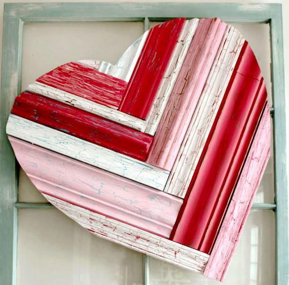 Repurposed Crown Molding Heart Decor Repurposed Crown Molding Heart Decor