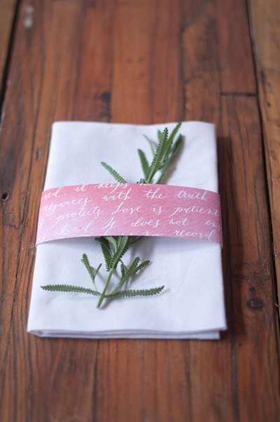 Classic Calligraphy Napkin Bands