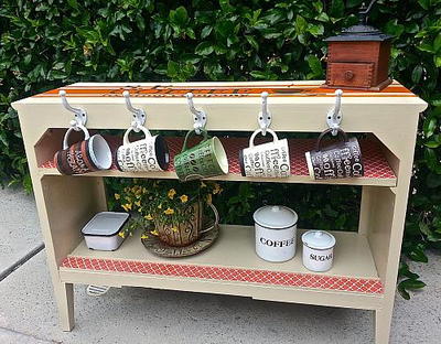 Bookcase Turned Into a Coffee Station Bookcase Turned Into a Coffee Station