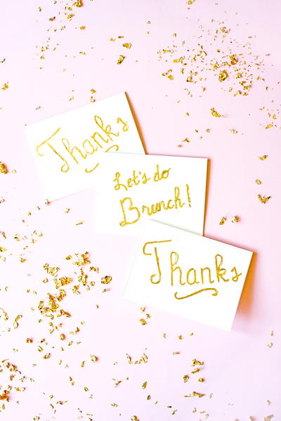Simple Gilded Gold Leaf Greeting Cards