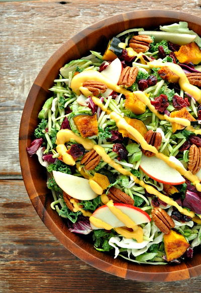 Fall Harvest Salad with Pumpkin Goddess Dressing Fall Harvest Salad with Pumpkin Goddess Dressing