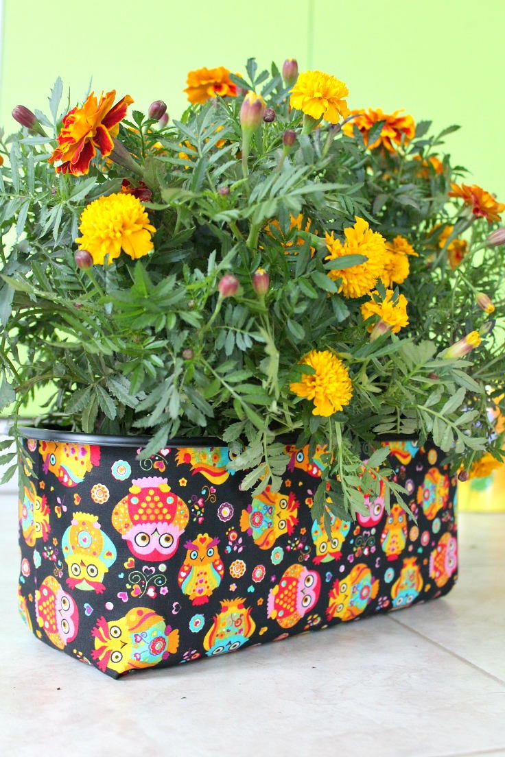 Fabric Covered DIY Planter Fabric Covered DIY Planter