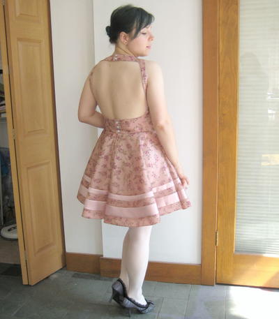 Romantic Open Back Flower Dress