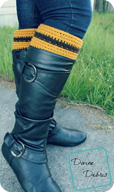 Striped Crocheted Boot Cuffs