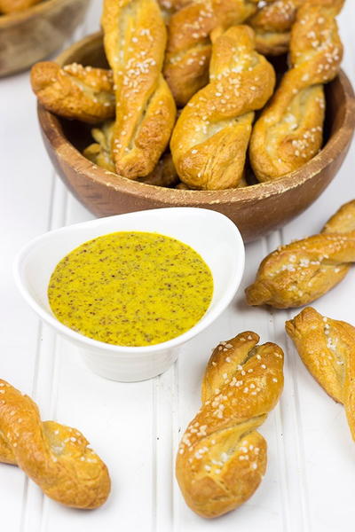 Sourdough Pretzel Twists with Beer Mustard Sourdough Pretzel Twists with Beer Mustard