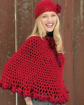 Lacy Poncho and Cap