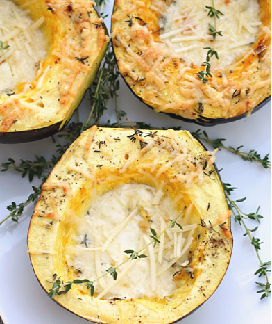 Creamy Parmesan Baked Acorn Squash Creamy Parmesan Baked Acorn Squash
