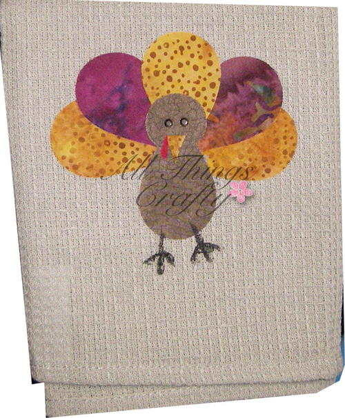 Turkey Applique Thanksgiving Towel Turkey Applique Thanksgiving Towel