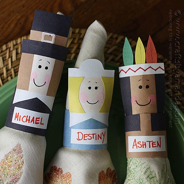 Thanksgiving Napkin Rings and Placecards