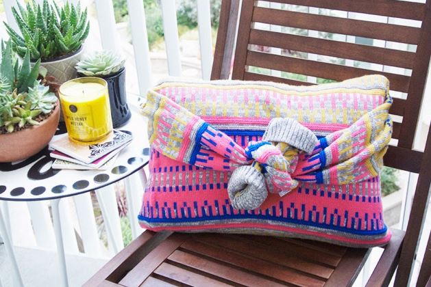DIY No-Sew Sweater Pillow