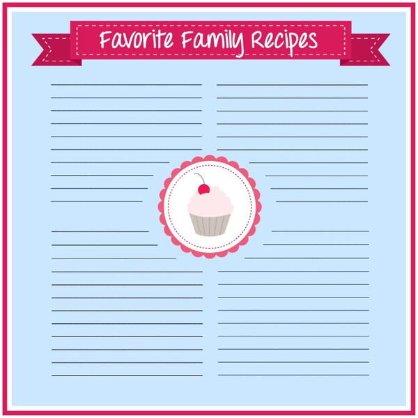 Jumbo Printable Recipe Cards