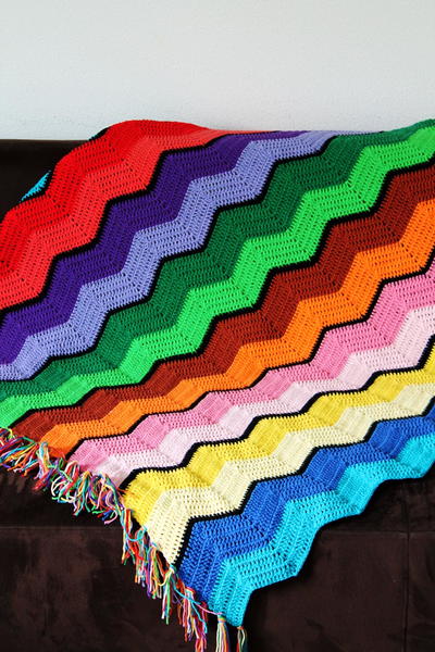Retro Ripple Crochet Afghan