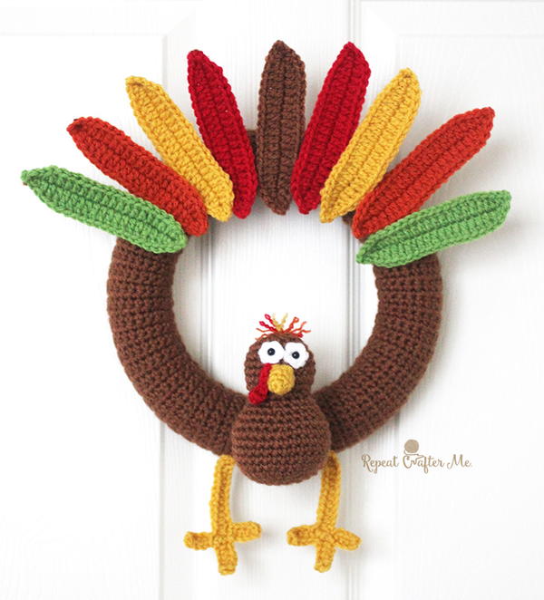 Cute Turkey Crochet Wreath