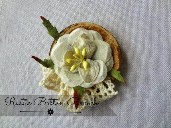 Rustic Button Brooch Rustic Button Brooch