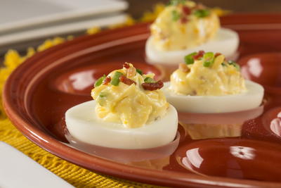 Bacon Cheddar Deviled Eggs