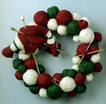 Christmas Knitting Wreath