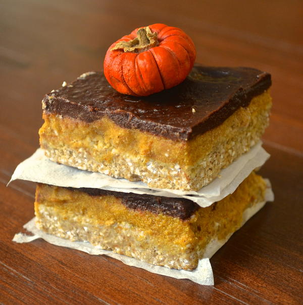 No-Bake Pumpkin & Chocolate Squares No-Bake Pumpkin Chocolate Squares