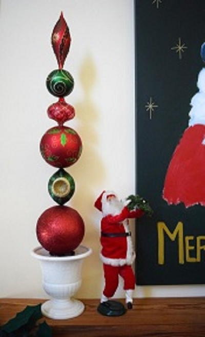 Ornament Topiary Christmas Craft