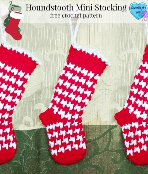 Houndstooth Crochet Stocking Pattern
