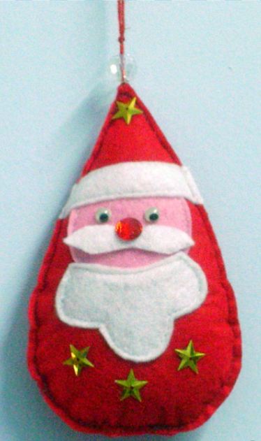 Sewn Santa Christmas Ornament Craft Sewn Santa Christmas Ornament Craft