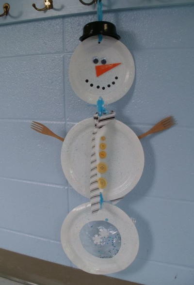 Hanging Paper Plate Snowman Hanging Paper Plate Snowman