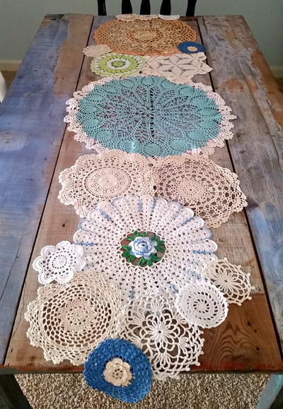 Spring Has Sprung Doily Table Runner