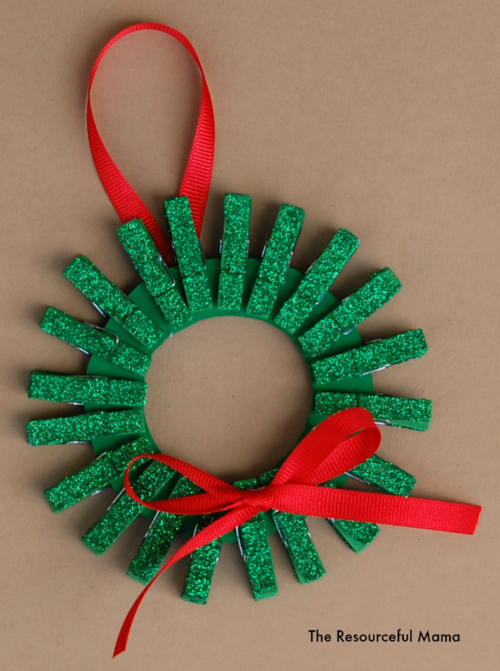 Mini Clothespin Christmas Wreath Ornament Mini Clothespin Christmas Wreath Ornament