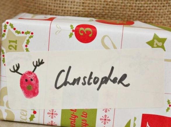 Fingerprint Reindeer Gift Tag Fingerprint Reindeer Gift Tag