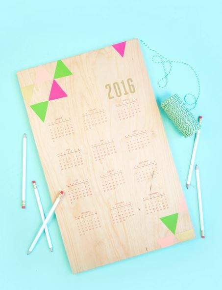 Hand Stamped Wood Calendar Hand Stamped Wood Calendar