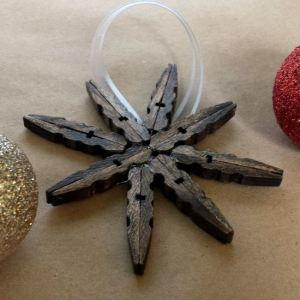 Rustic Clothespin Snowflake Ornaments
