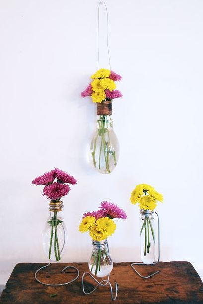 Cute Recycled Light Bulb Vase