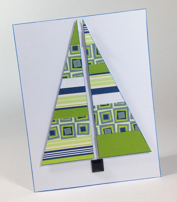Modern Stripes Handmade Christmas Card Modern Stripes Handmade Christmas Card