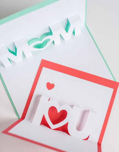I Love You and Mom Pop-Up Cards I Love You and Mom Pop-Up Cards