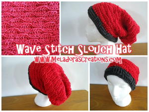 Wave Stitch Slouchy Hat