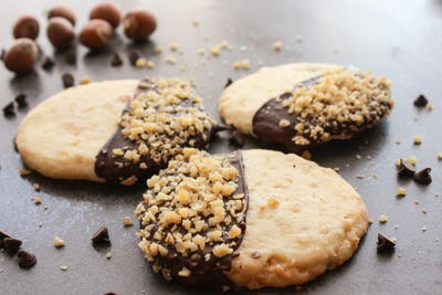 Chocolate Hazelnut Shortbread Cookies
